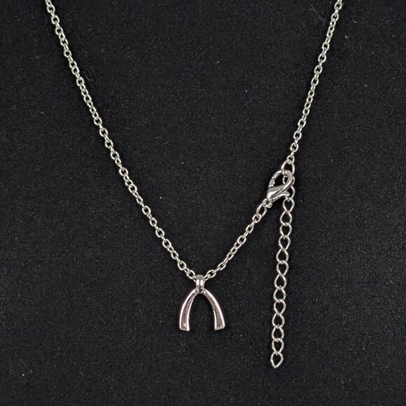 (2/$20) Metal Wishbone Pendant Necklace - Picture 5 of 6